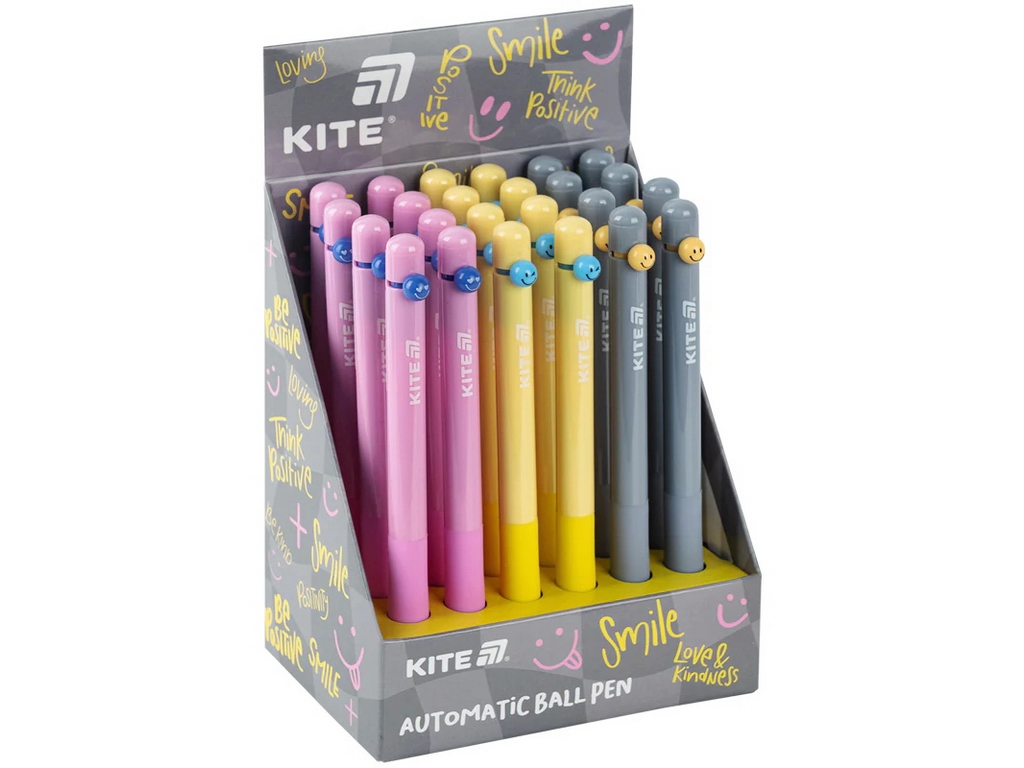 Ручка кулькова автоматична Kite Smile K26-034, синя, 0,7 мм, мікс видів (ціна за 1шт)
