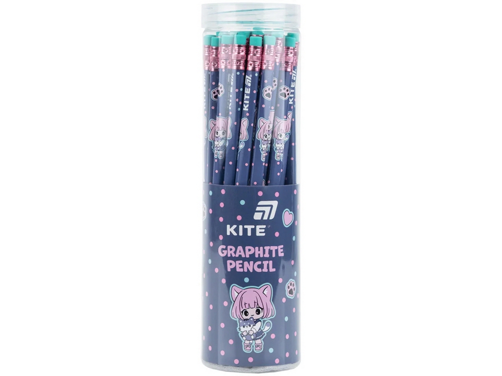 Олівець графітний тригранний з гумкою HB Kite Be Friends K26-046-1