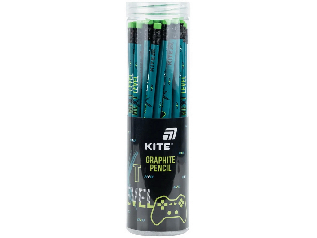 Олівець графітний з гумкою тригранний HB Kite Next Level K26-046-2