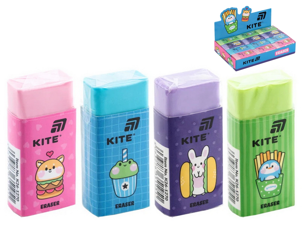 Гумка стираюча Kite Funny Friends K26-1270, мікс видів, ціна за 1 шт