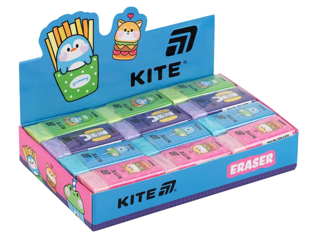 Гумка стираюча Kite Funny Friends K26-1270, мікс видів, ціна за 1 шт