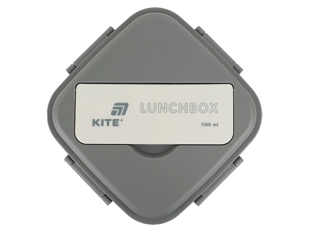 Ланчбокс з розділювачем та приладами Kite K26-186-1, 1100 мл, сірий