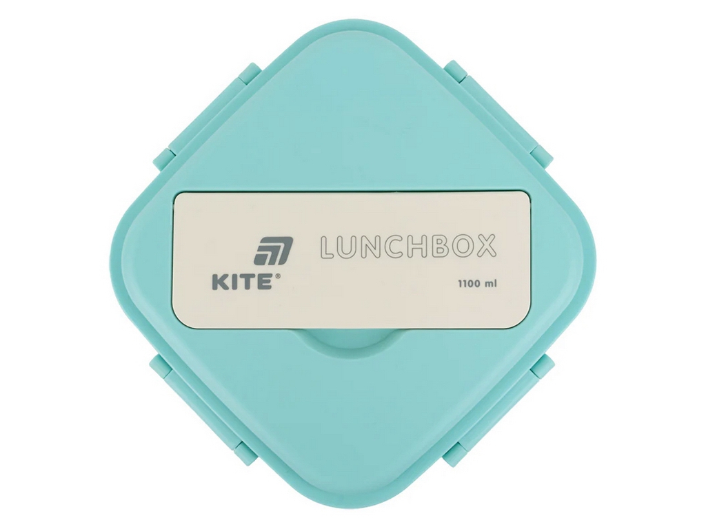 Ланчбокс з розділювачем та приладами Kite K26-186-2, 1100 мл, м'ятно-бежевий