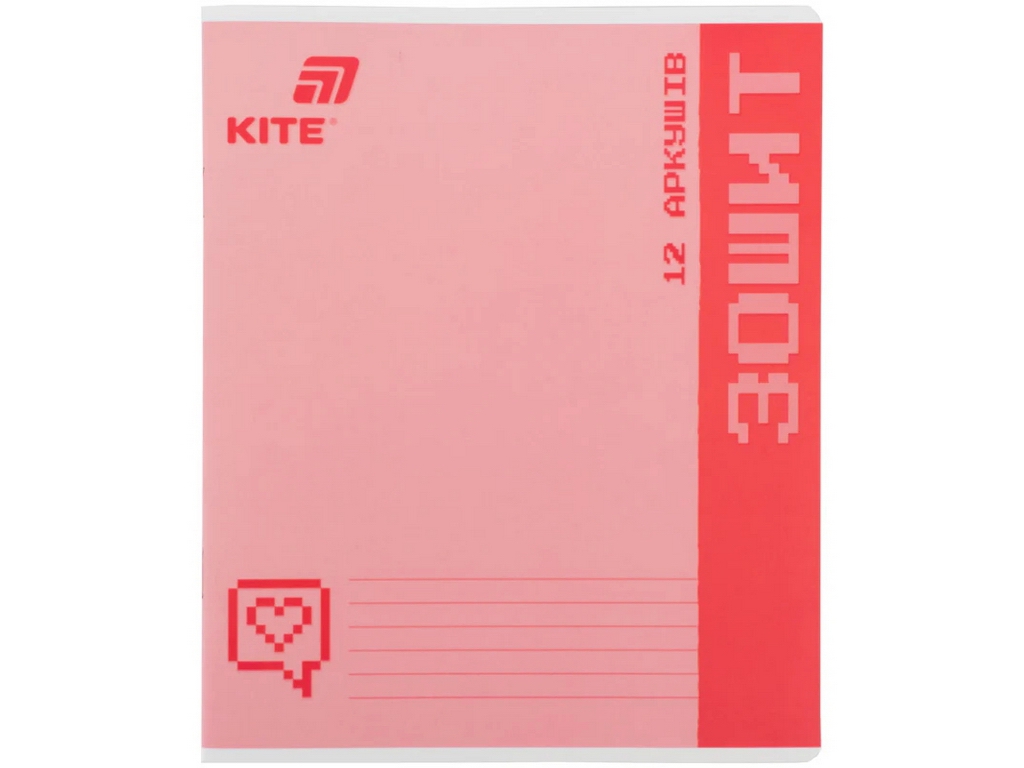 Зошит шкільний Kite One Color, 12 аркушів, клітинка, 5 видів (ціна за 1шт), Kite