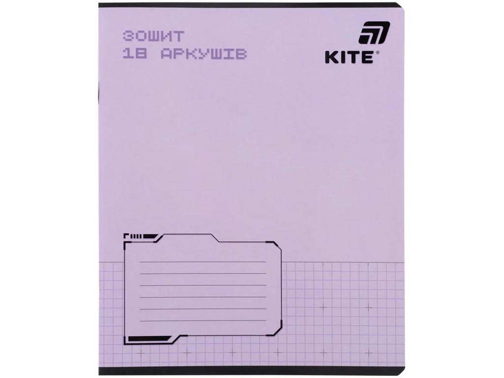 Зошит шкільний у клітинку Kite One Color, 18 аркушів, фактурна обкладинка, 5 видів (ціна за 1шт)