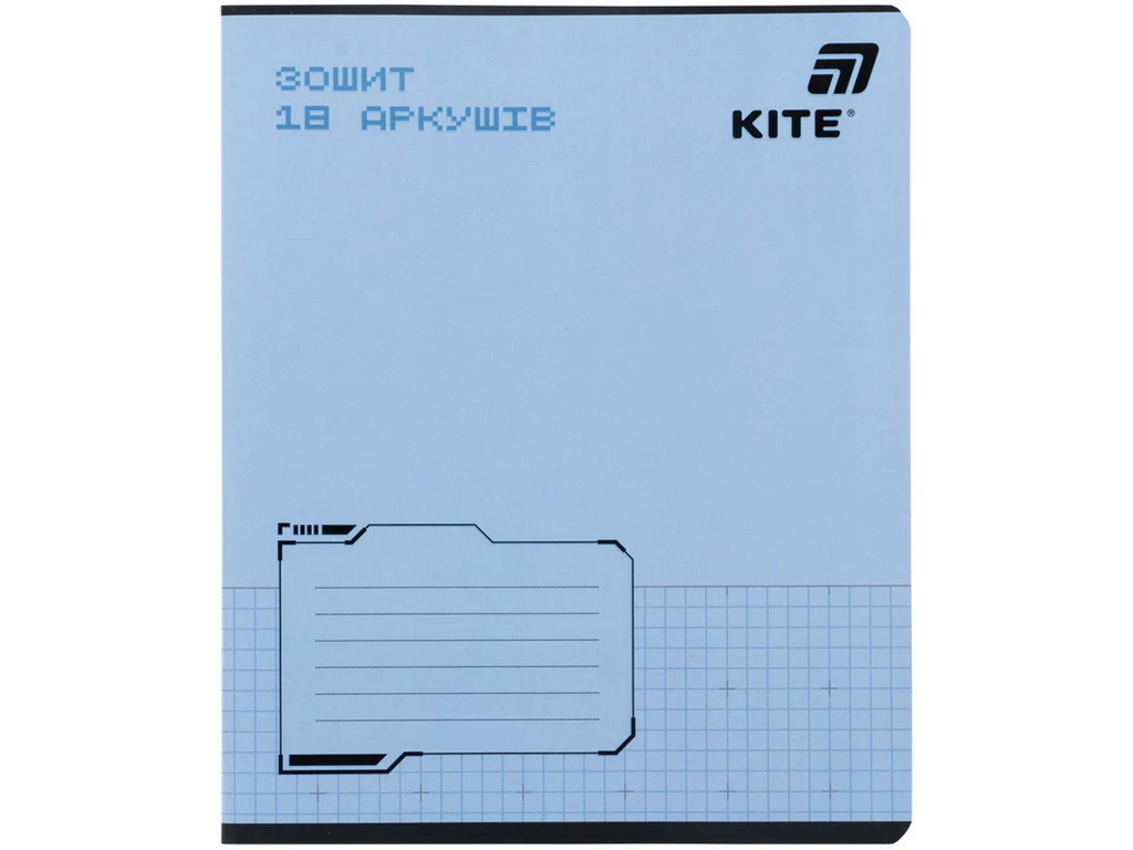 Зошит шкільний у клітинку Kite One Color, 18 аркушів, фактурна обкладинка, 5 видів (ціна за 1шт)