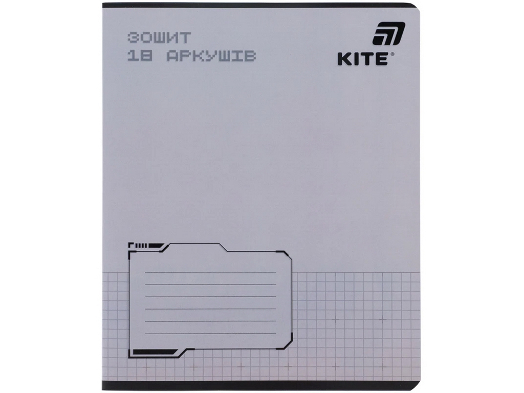 Зошит шкільний у клітинку Kite One Color, 18 аркушів, фактурна обкладинка, 5 видів (ціна за 1шт)