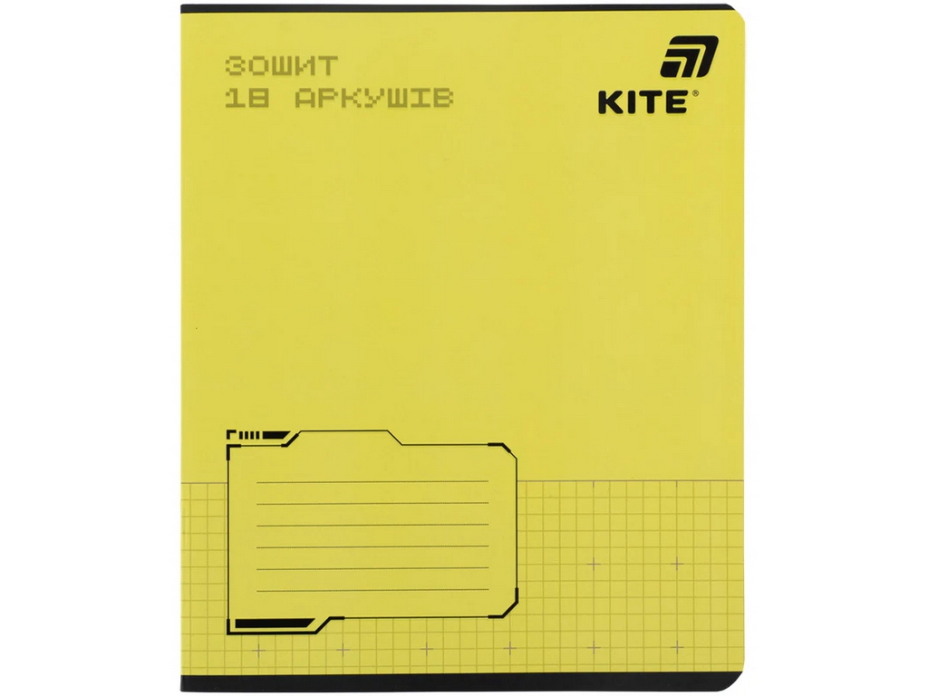 Зошит шкільний у клітинку Kite One Color, 18 аркушів, фактурна обкладинка, 5 видів (ціна за 1шт)