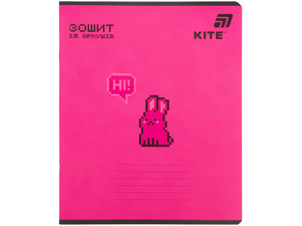 Зошит шкільний у лінію Kite One Color, 18 аркушів, фактурна обкладинка, 5 видів (ціна за 1шт)
