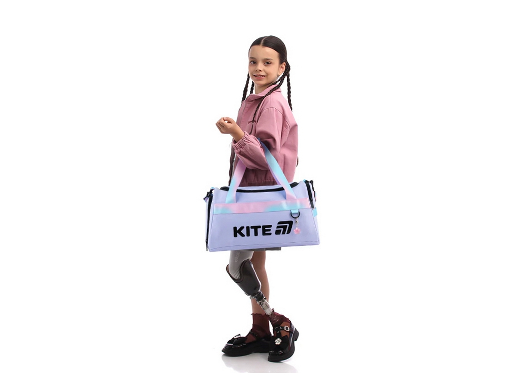 Сумка спортивная школьная Shine On K26-2505-1, 20x41x24 см, отделение для обуви, Kite