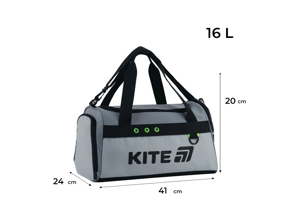 Сумка спортивна шкільна Urban K26-2505-3, 20x41x24 см, відділення для взуття, Kite