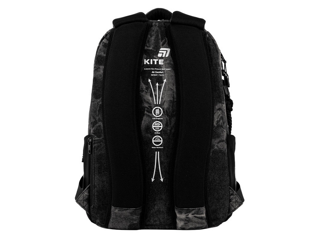 Рюкзак школьный ортопедический Kite Education teens Denim Core, 42 см, светоотражающие элементы