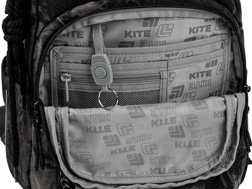 Рюкзак школьный ортопедический Kite Education teens Denim Core, 42 см, светоотражающие элементы