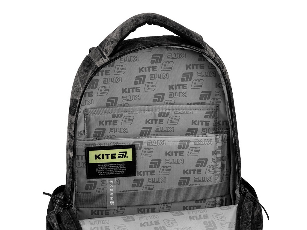 Рюкзак школьный ортопедический Kite Education teens Denim Core, 42 см, светоотражающие элементы