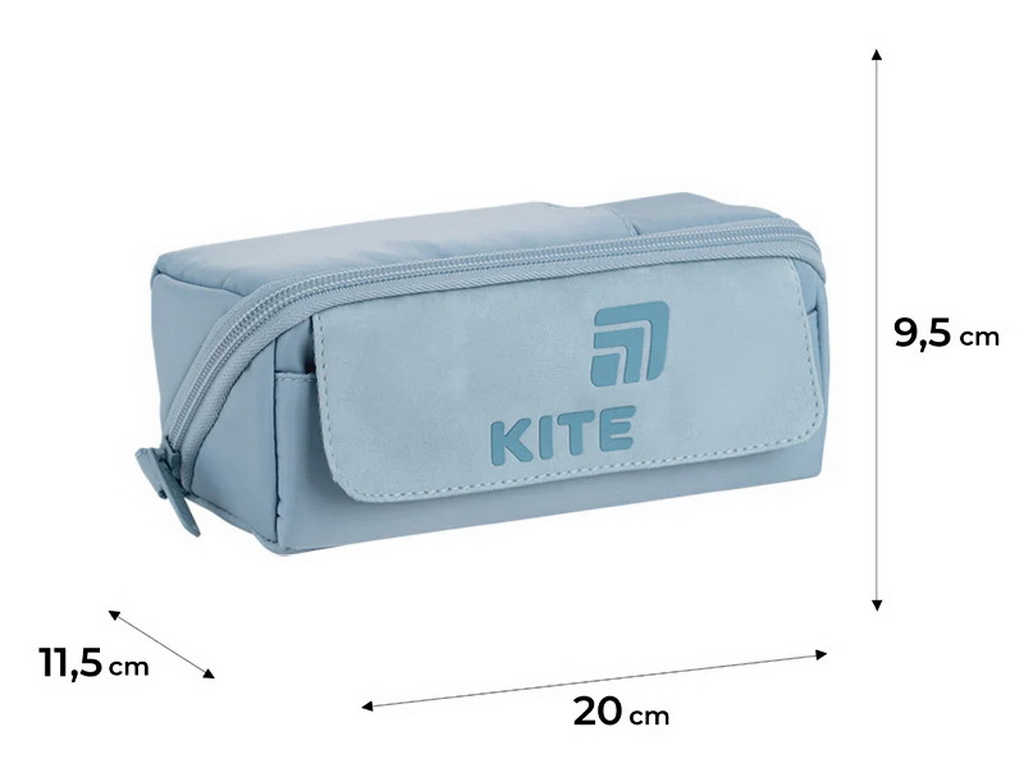 Пенал м’який з кишенями Kite K26-2702-2, 20 см, на блискавці, Kite