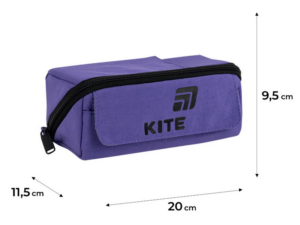 Пенал м’який з кишенями Kite K26-2702-4, 20 см, на блискавці, Kite