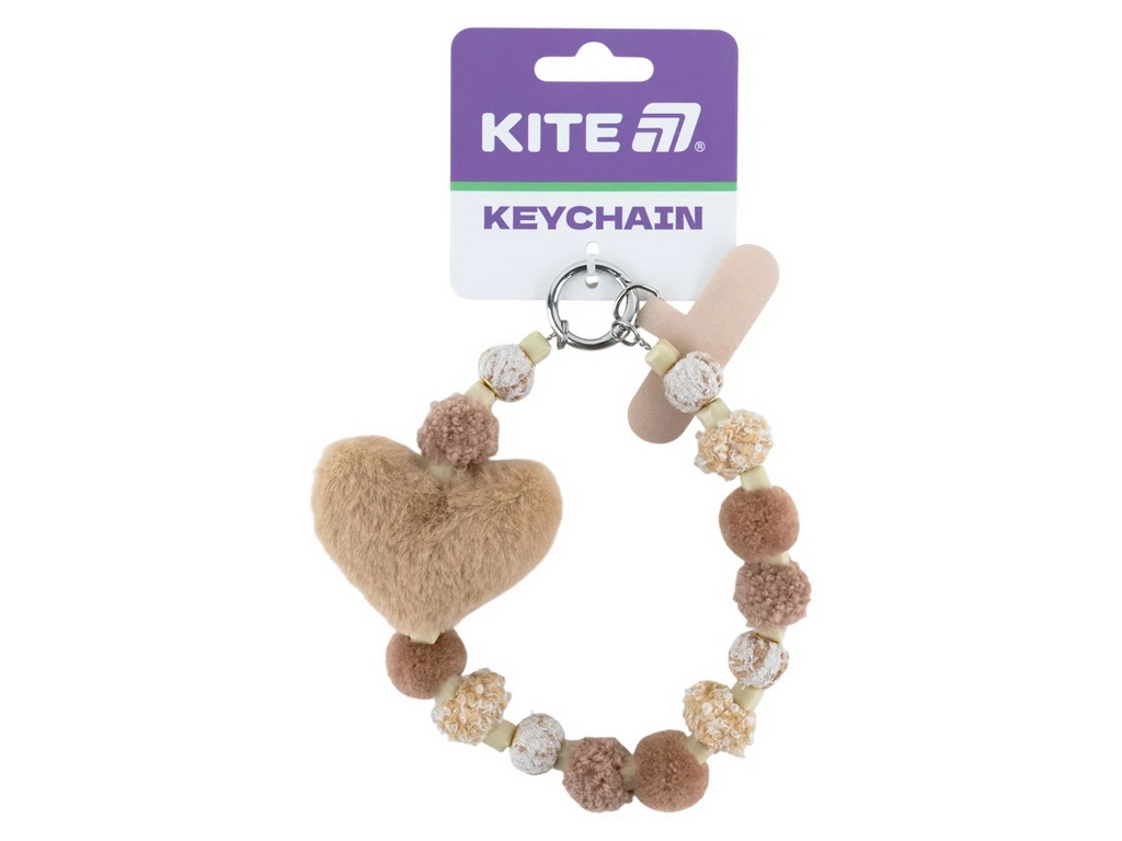 Брелок-підвіска Kite K26-3002-28 з м’яким серцем і декоративними намистинами