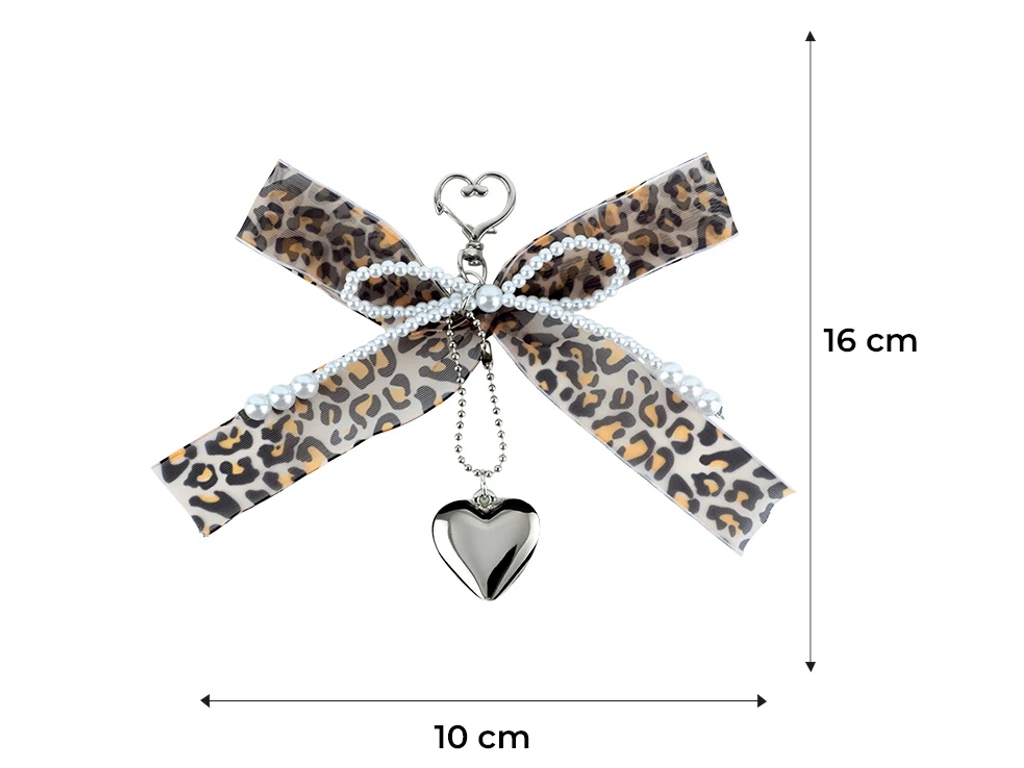 Брелок-підвіска Kite K26-3002-33 з леопардовим бантом і серцем