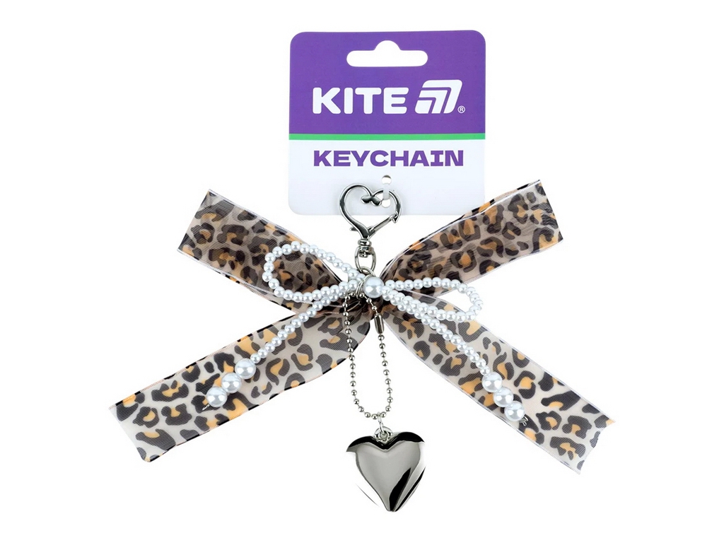 Брелок-підвіска Kite K26-3002-33 з леопардовим бантом і серцем
