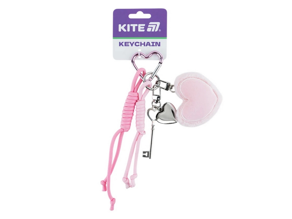 Брелок-підвіска Kite K26-3002-40 з м’яким серцем і декоративним ключем