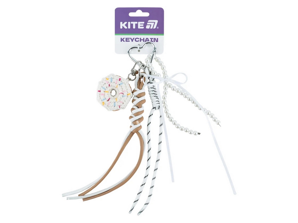 Брелок-підвіска Kite K26-3002-41 з пончиком, намистинами та довгими шнурами