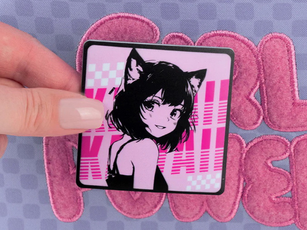 Бейдж на липучці Anime Girl, 6,7×6,7 см, гумовий, Kite