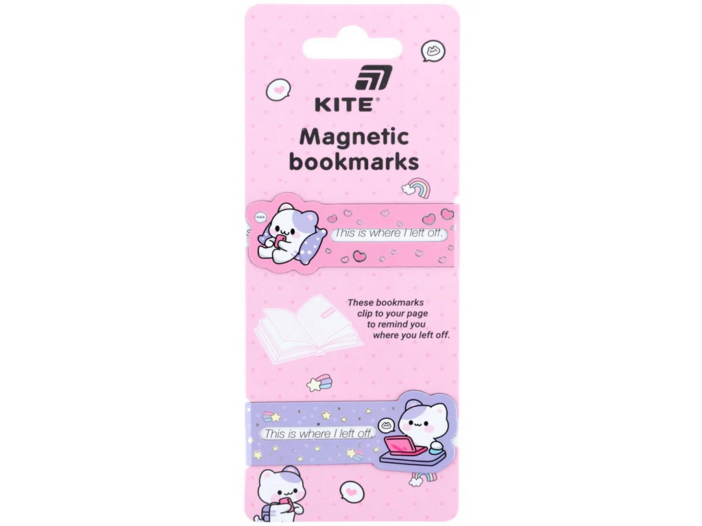 Набір магнітних закладок-індикаторів Kawaii, 2 шт., магнітне кріплення, Kite