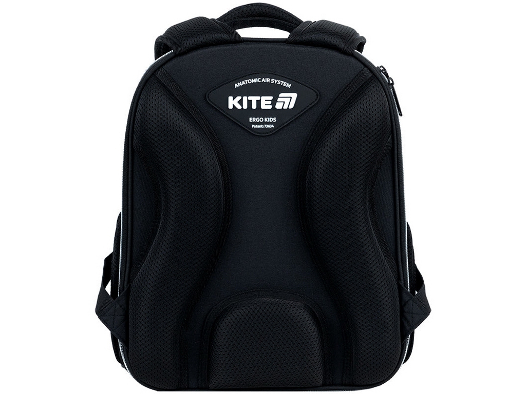 Рюкзак каркасный ортопедический Kite Education Black&amp;Silver, 38 см, светоотражающие элементы