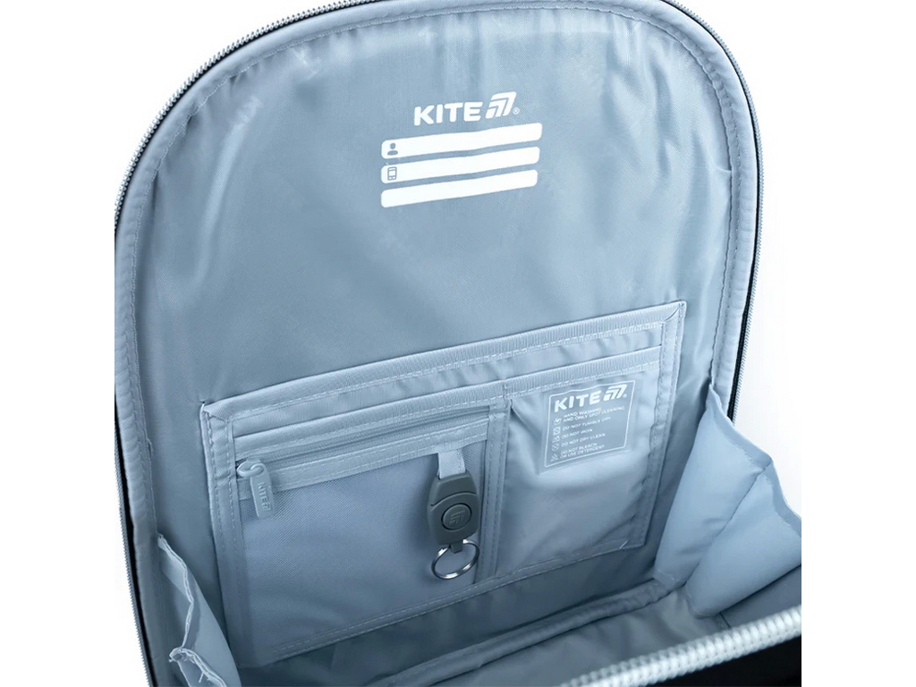Рюкзак каркасный ортопедический Kite Education Black&amp;Silver, 38 см, светоотражающие элементы
