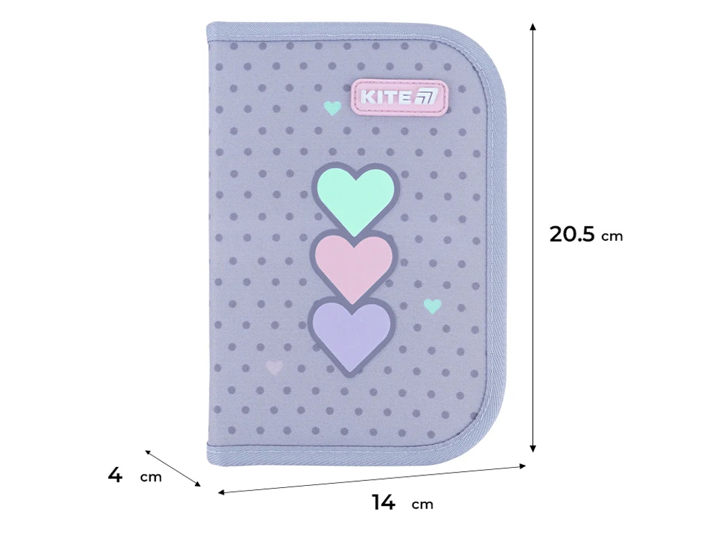 Пенал на 1 відділення Kite Lovely  K26-621-3, 1 відворот