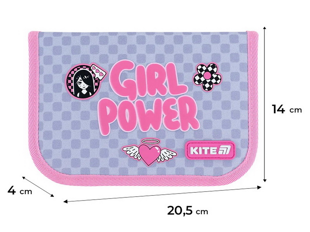 Пенал на 1 відділення Kite Girl's Power K26-621-5, 1 відворот