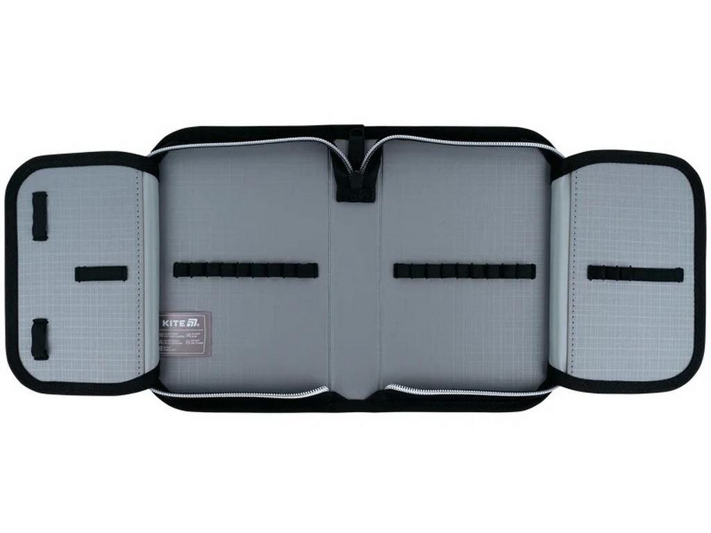 Пенал на 1 відділення Kite Black&Silver K26-622-5, 2 відворота