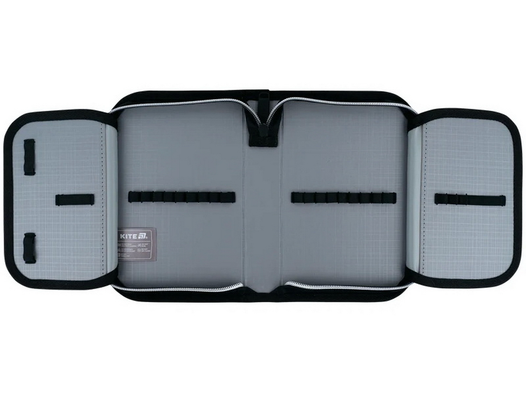 Пенал з наповненням Black&Silver, 1 відділення, 2 відвороти, Kite K26-622H-5
