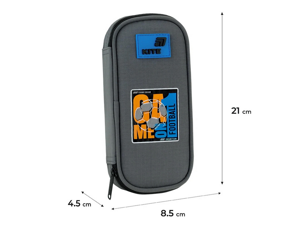 Пенал м’який з органайзером Kite Game on K26-662-7, 21 см, на блискавці, Kite
