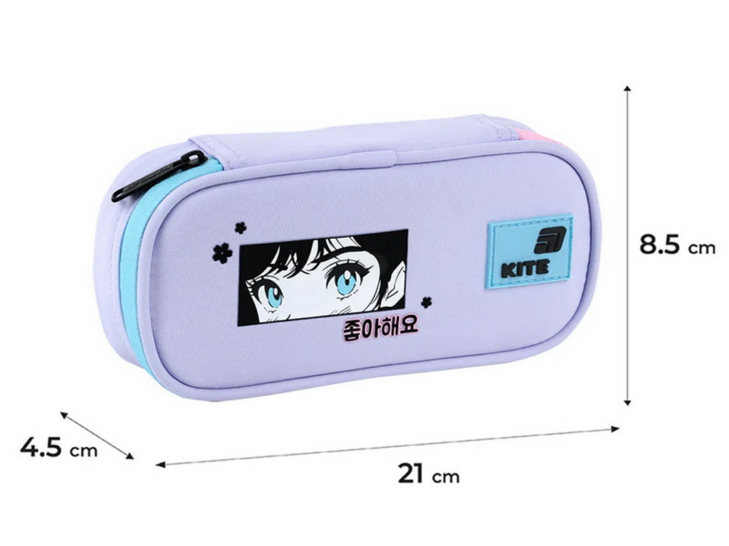 Пенал мягкий с органайзером Kite Sakura K26-662-8, 21 см, на молнии, Kite