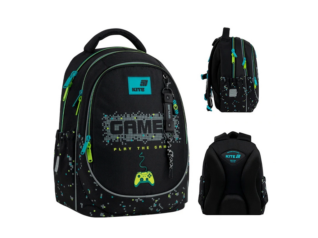 Рюкзак шкільний Play the Game, 38×28×16 см, ортопедична спинка, Kite