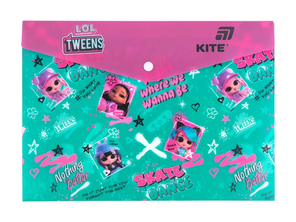Папка на кнопці Kite LOL LO25-244-1, формат A4, поліпропілен, Kite