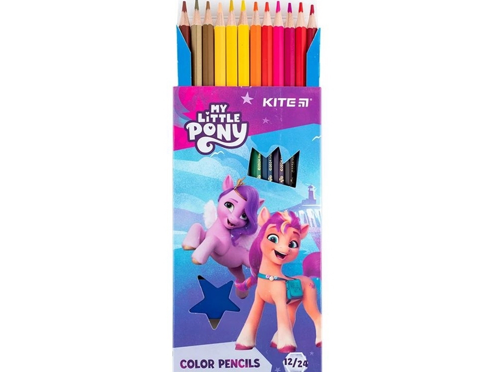 Олівці кольорові двосторонні My Little Pony 12 шт, Kite