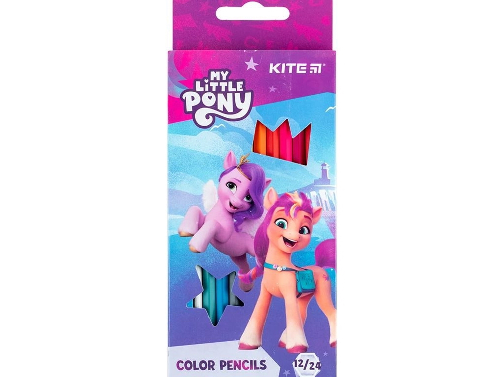 Олівці кольорові двосторонні My Little Pony 12 шт, Kite