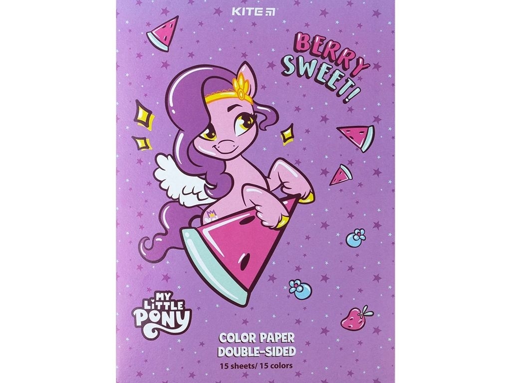 Папір кольоровий двосторонній Kite My Little Pony, A4, 15 аркушів