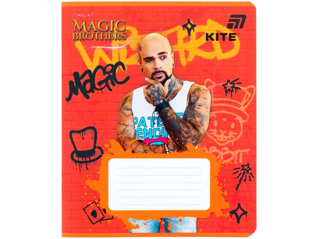 Зошит шкільний Magic Brothers, 12 аркушів, у лінію, 5 видів (ціна за 1шт), Kite