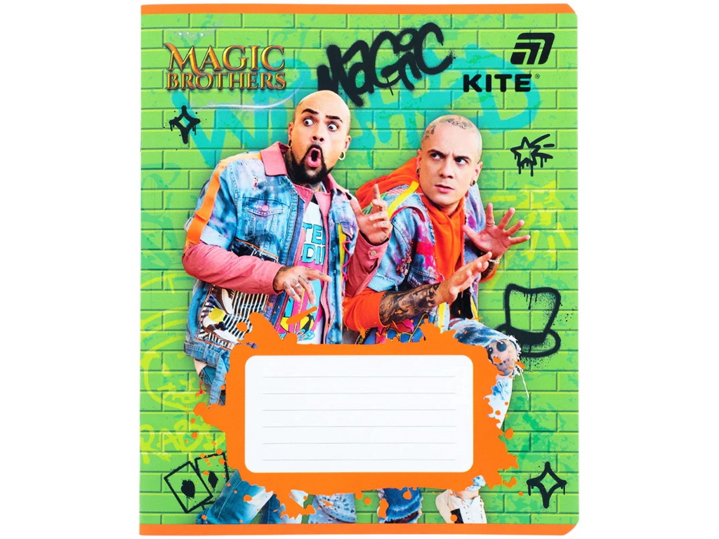 Зошит шкільний Magic Brothers, 12 аркушів, у лінію, 5 видів (ціна за 1шт), Kite
