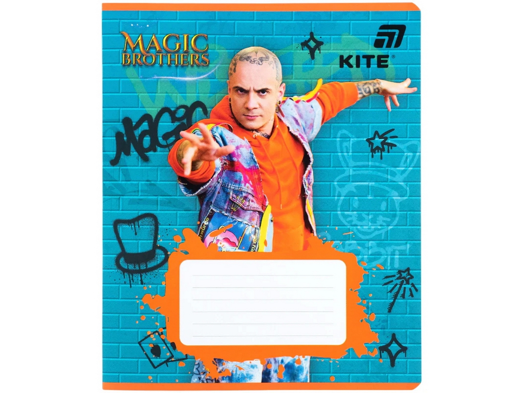 Зошит шкільний Magic Brothers, 12 аркушів, у лінію, 5 видів (ціна за 1шт), Kite