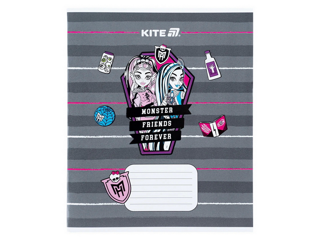 Зошит у косу лінію на 12 аркушів, Monster High (ціна за 1шт)
