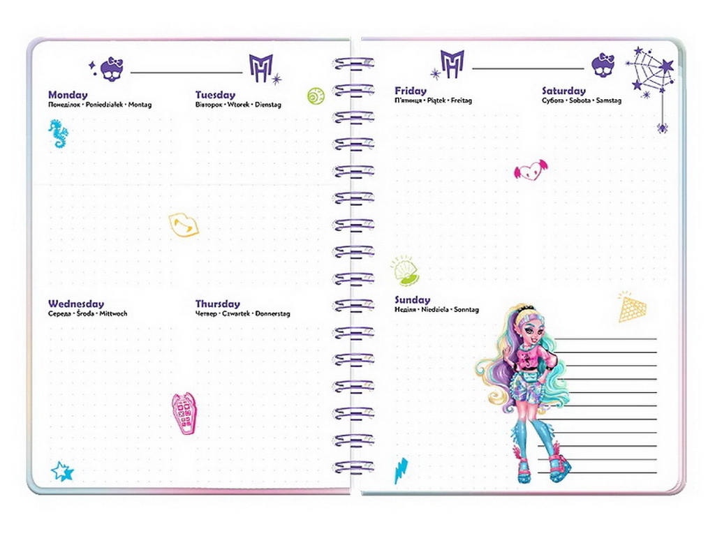 Щоденник на спіралі у твердій обкладинці, Monster High, Kite