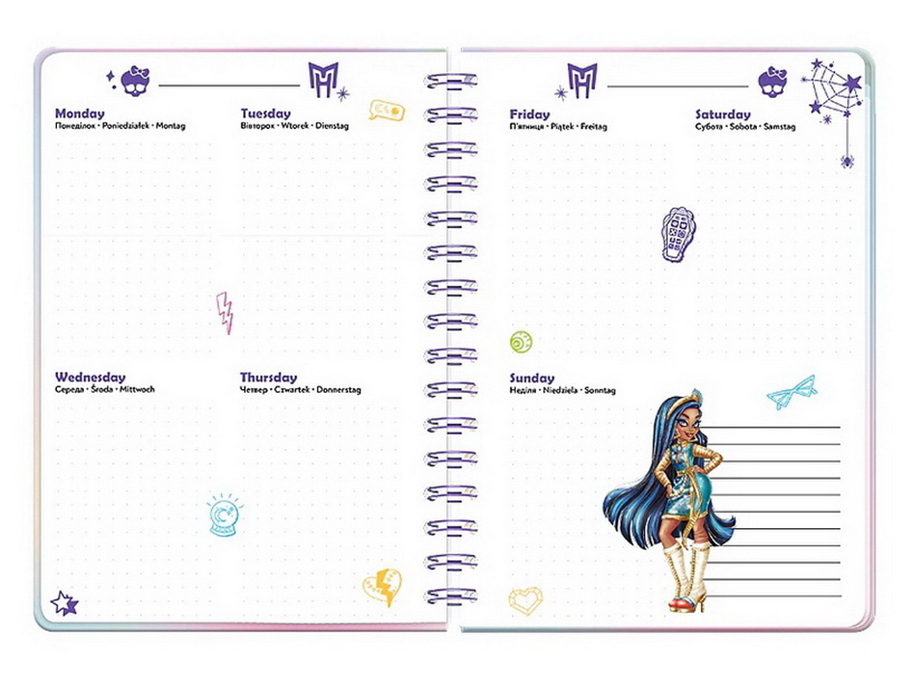 Щоденник на спіралі у твердій обкладинці, Monster High, Kite