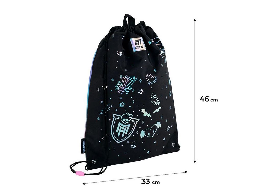 Сумка для обуви Monster High MH25-600M, 46x33 см, на шнурках, Kite