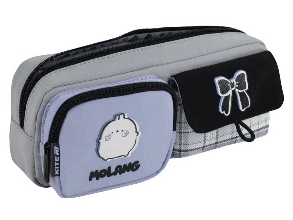 Пенал мягкий с карманами Kite Molang ML26-2701, 21 см, на молнии, Kite