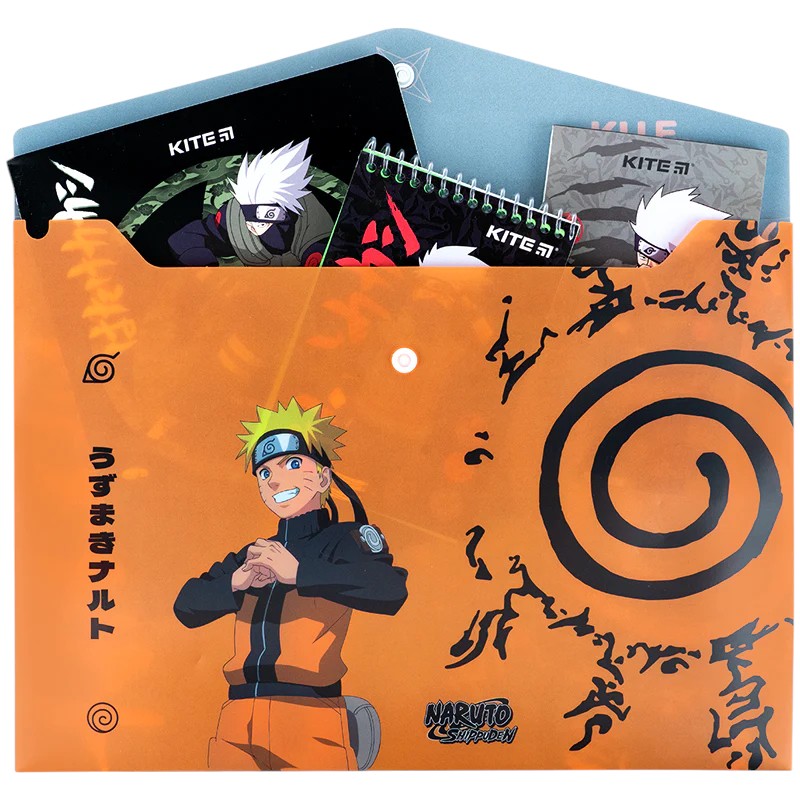Папка на кнопці Kite Naruto NR25-244, формат A4, поліпропілен, Kite