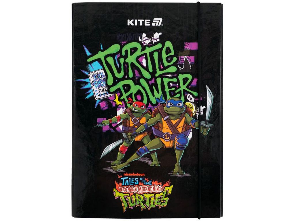 Папка для зошитів на гумці, картон, формат B5, дизайн Tales of the TMNT, Kite